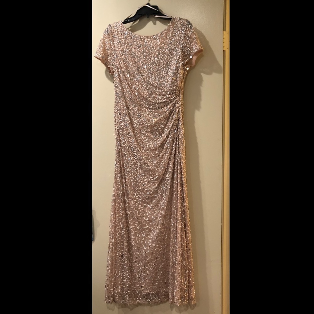 Adrianna Papell Sequin Blush Dress